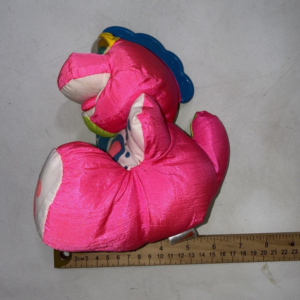 Vintage 1991 Fisher Price Puffalumps Dino Hot PinkDinosaur Plush Toy - Picture 10 of 10